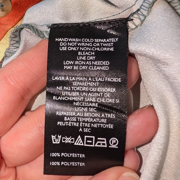 NWT Maeve Mona Silky Maxi Shirt Dress | L Petite | Teal Floral Multicolor Spring - Picture 15 of 15